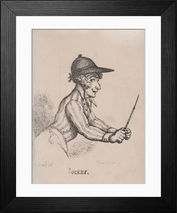 Framed Print : Jockey, April 1808. April 1808. Creator: Thomas Rowlandson Framed Print : Jockey, April 1808. April 1808. Creator: Thomas Rowlandson