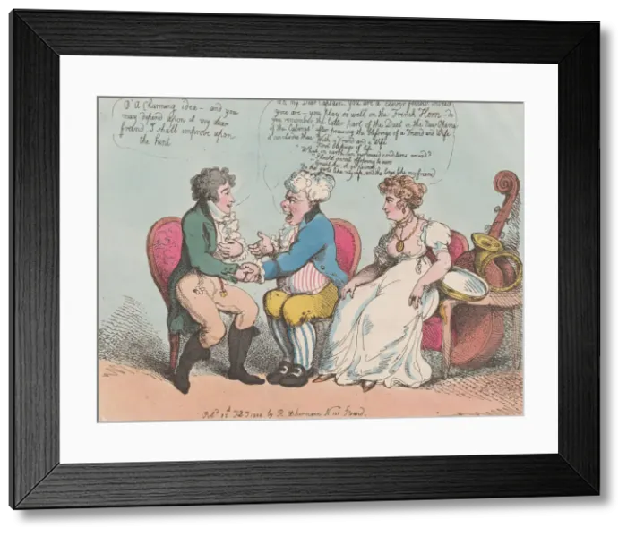 Framed Print : Friendly Accommodation, February 25, 1802. February 25, 1802. Creator: Thomas Rowlandson Framed Print : Friendly Accommodation, February 25, 1802. February 25, 1802. Creator: Thomas Rowlandson