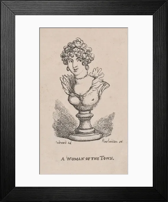 Framed Print : A Woman of the Town, April 1808. April 1808. Creator: Thomas Rowlandson Framed Print : A Woman of the Town, April 1808. April 1808. Creator: Thomas Rowlandson