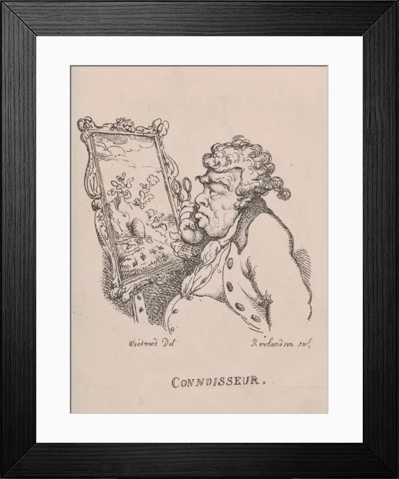 Framed Print : Connoisseur, April 1808. April 1808. Creator: Thomas Rowlandson
