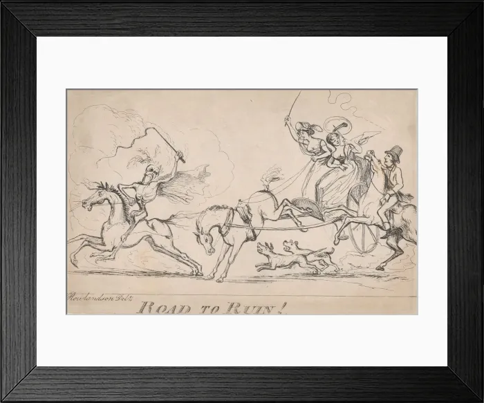 Framed Print : Road to Ruin!, April 1, 1803. April 1, 1803. Creator: Unknown Framed Print : Road to Ruin!, April 1, 1803. April 1, 1803. Creator: Unknown