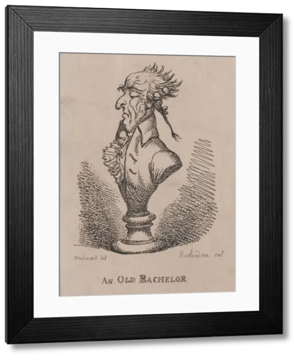 Framed Print : An Old Bachelor, 1808. 1808. Creator: Thomas Rowlandson Framed Print : An Old Bachelor, 1808. 1808. Creator: Thomas Rowlandson