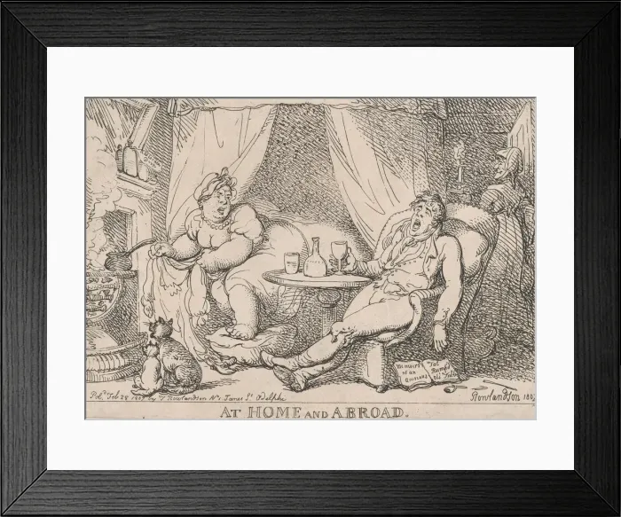 Framed Print : At Home and Abroad, February 28, 1807. February 28, 1807. Creator: Thomas Rowlandson Framed Print : At Home and Abroad, February 28, 1807. February 28, 1807. Creator: Thomas Rowlandson