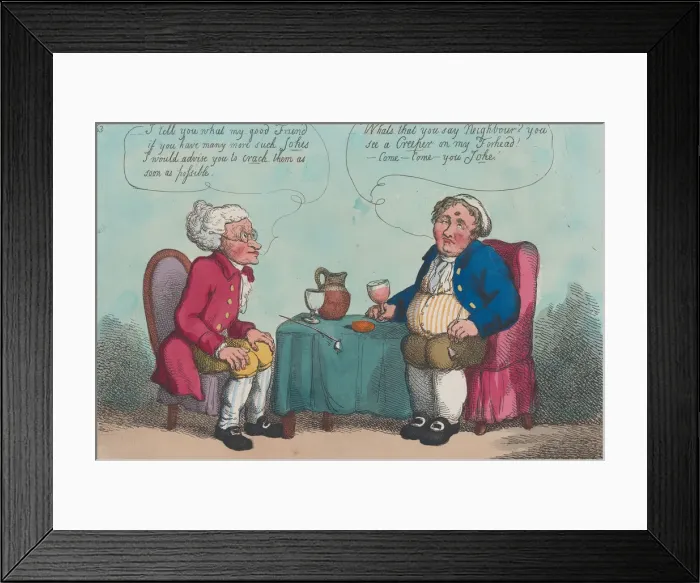 Framed Print : Cracking a Joke, November 15, 1808. November 15, 1808. Creator: Thomas Rowlandson Framed Print : Cracking a Joke, November 15, 1808. November 15, 1808. Creator: Thomas Rowlandson