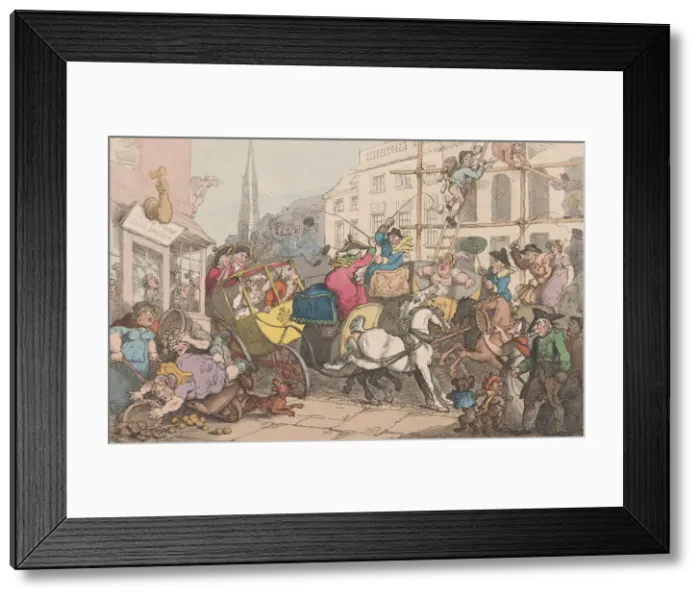 Framed Print : Miseries of London: Going out to Dinner, February 1, 1807. February 1, 1807 Framed Print : Miseries of London: Going out to Dinner, February 1, 1807. February 1, 1807