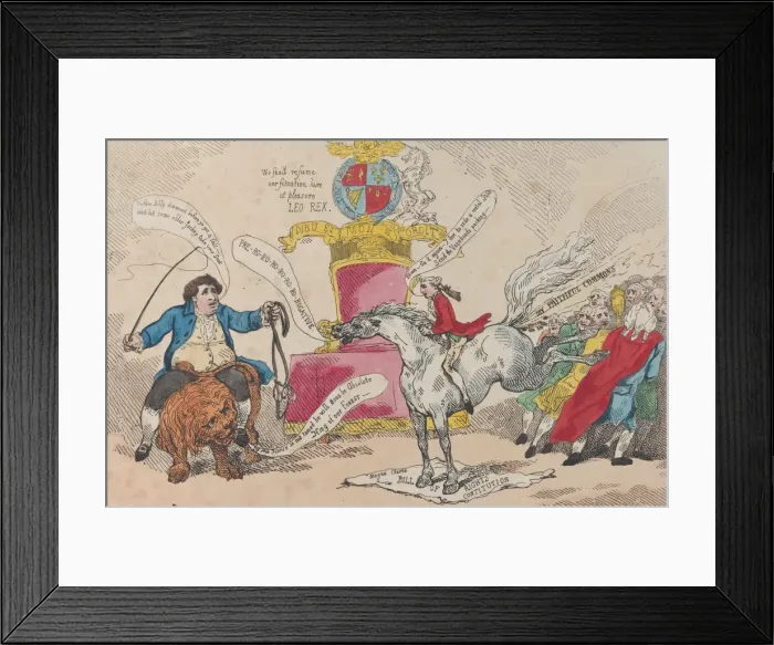 Framed Print : The Hanoverian Horse and British Lion, March 31, 1784. March 31, 1784 Framed Print : The Hanoverian Horse and British Lion, March 31, 1784. March 31, 1784
