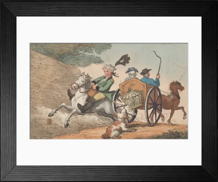 Framed Print : How to Pass a Carriage, June 11, 1808. June 11, 1808. Creator: Thomas Rowlandson Framed Print : How to Pass a Carriage, June 11, 1808. June 11, 1808. Creator: Thomas Rowlandson