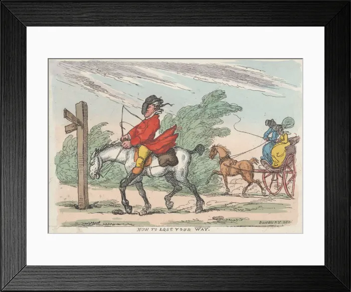 Framed Print : How to Lose Your Way, 1803-1815. 1803-1815. Creator: Thomas Rowlandson Framed Print : How to Lose Your Way, 1803-1815. 1803-1815. Creator: Thomas Rowlandson