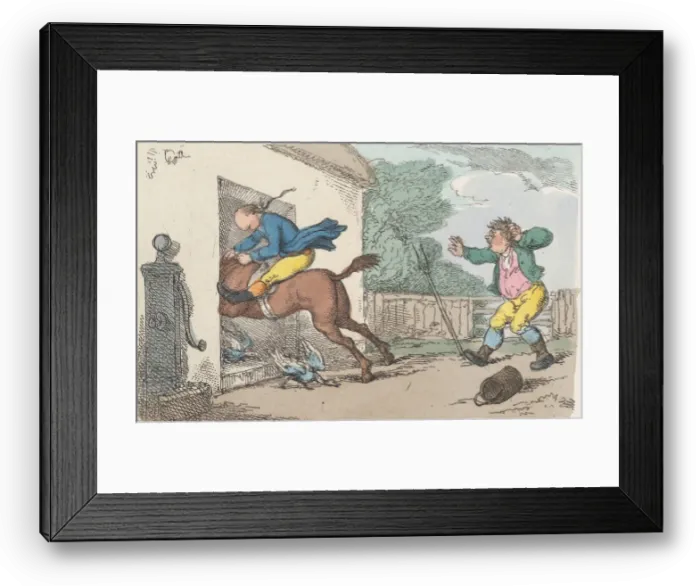 Framed Print : How to Stop a Horse at Pleasure, 1803. 1803. Creator: Thomas Rowlandson Framed Print : How to Stop a Horse at Pleasure, 1803. 1803. Creator: Thomas Rowlandson