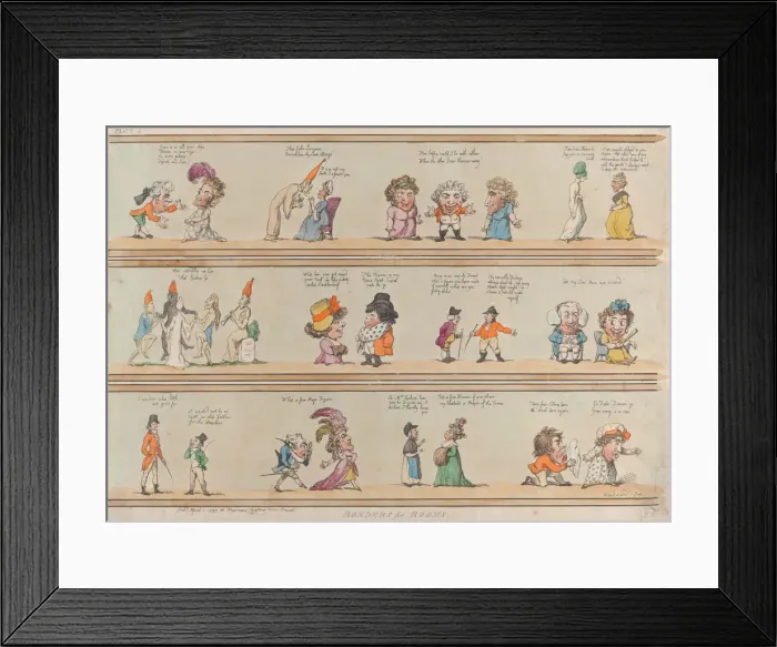 Framed Print : Borders for Rooms, Plate 4, April 1, 1799. April 1, 1799. Creator: Thomas Rowlandson