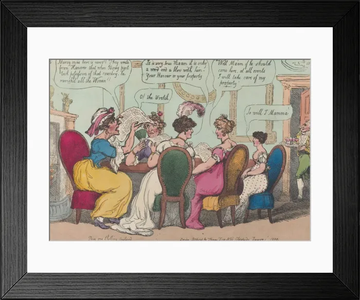 Framed Print : Female Politicians, January 1, 1808. January 1, 1808. Creator: Thomas Rowlandson Framed Print : Female Politicians, January 1, 1808. January 1, 1808. Creator: Thomas Rowlandson