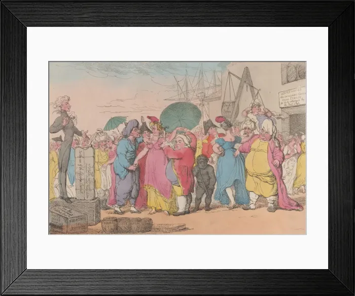 Framed Print : A Sale of English-Beauties in the East Indies, [May 10, 1811], reprint