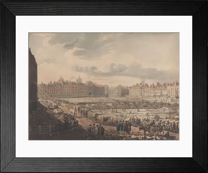 Framed Print : A Birds Eye View of Smithfield Market, Taken from the Bear & Ragged Staff, Jan Framed Print : A Birds Eye View of Smithfield Market, Taken from the Bear & Ragged Staff, Jan