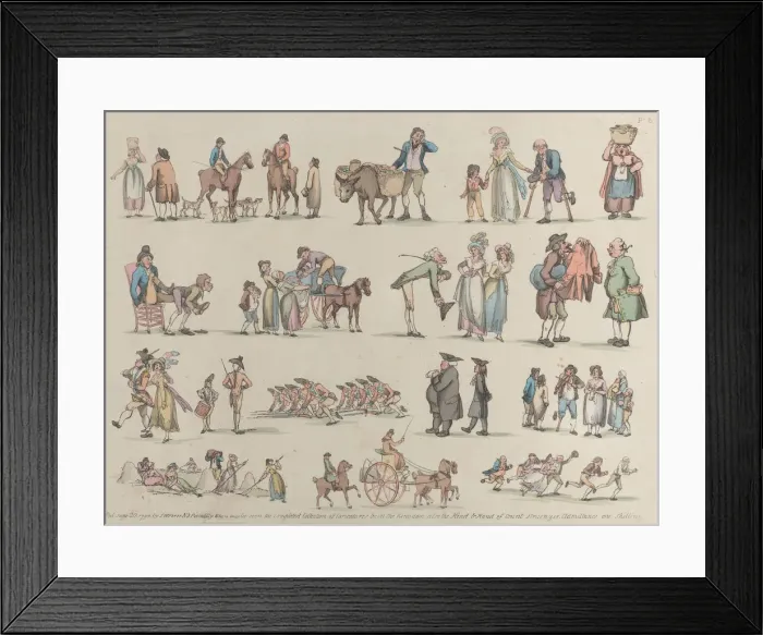 Framed Print : Plate 6, Outlines of Figures, Landscapes and Cattle... for the Use of Learners, Ju Framed Print : Plate 6, Outlines of Figures, Landscapes and Cattle... for the Use of Learners, Ju
