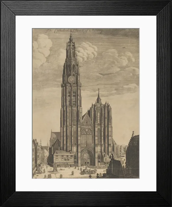 Framed Print : Antwerp Cathedral (Prospectvs Tvrris Ecclesiae Cathedralis), 1649. 1649 Framed Print : Antwerp Cathedral (Prospectvs Tvrris Ecclesiae Cathedralis), 1649. 1649