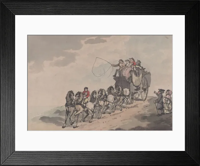Framed Print : Stage Coach and Six, 1786-93. 1786-93. Creator: Thomas Rowlandson Framed Print : Stage Coach and Six, 1786-93. 1786-93. Creator: Thomas Rowlandson