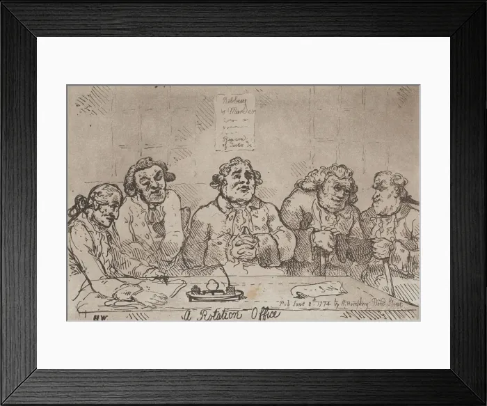 Framed Print : A Rotation Office, [June 8, 1774] 1779 reissue (?). [June 8, 1774] 1779 reissue (?)