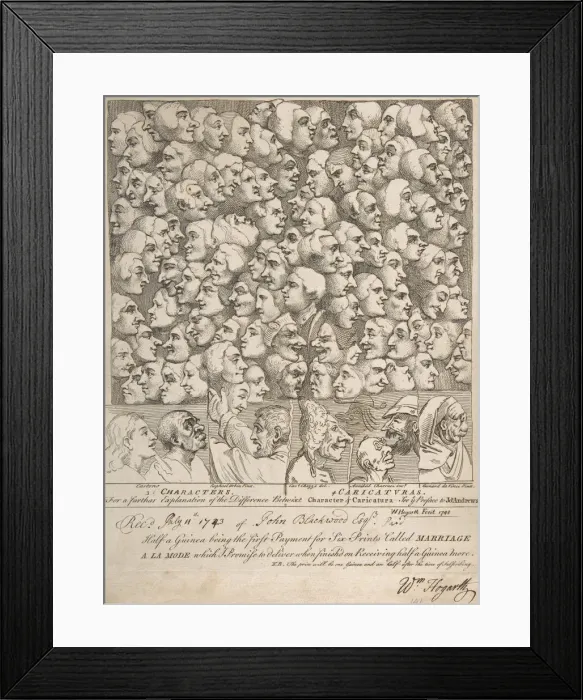 Framed Print : Characters and Caricaturas, April 1743. April 1743. Creator: William Hogarth