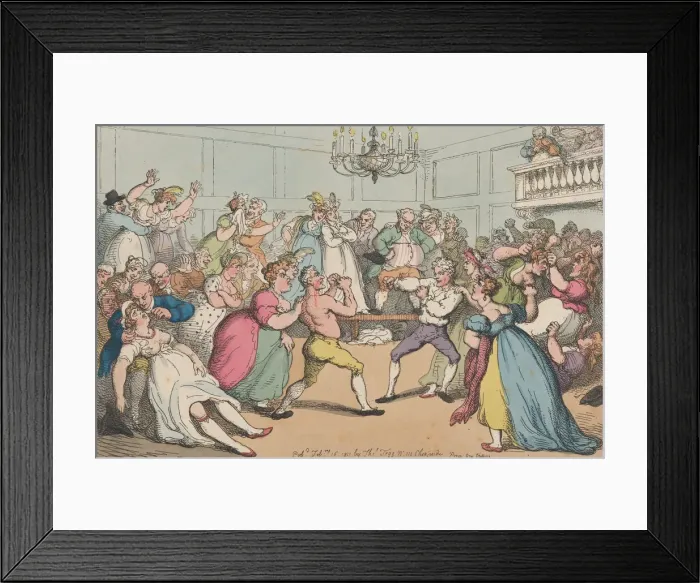 Framed Print : The Gig Shop or Kicking Up a Breeze at Nell Hammiltons Hop, February 16, 1811 Framed Print : The Gig Shop or Kicking Up a Breeze at Nell Hammiltons Hop, February 16, 1811