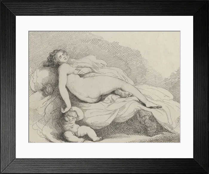 Framed Print : Sleeping Venus and Love, 1799. 1799. Creator: Thomas Rowlandson Framed Print : Sleeping Venus and Love, 1799. 1799. Creator: Thomas Rowlandson