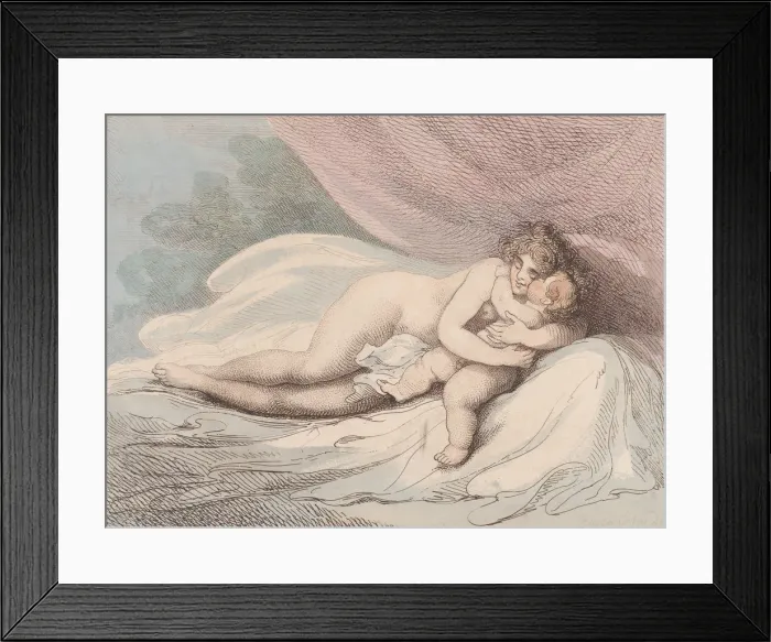 Framed Print : Sleeping Venus Cuddling a Child, January 1, 1799. January 1, 1799 Framed Print : Sleeping Venus Cuddling a Child, January 1, 1799. January 1, 1799