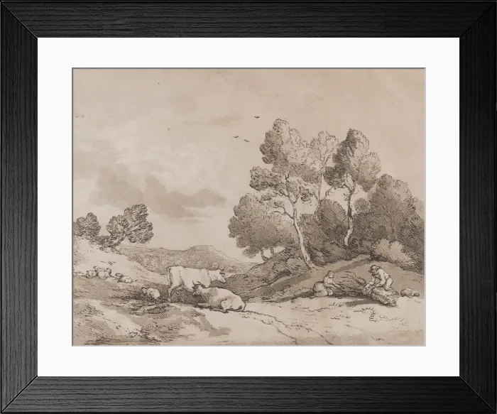 Framed Print : Landscape with Figures Binding a Bundle of Wood, May 21, 1789. May 21, 1789 Framed Print : Landscape with Figures Binding a Bundle of Wood, May 21, 1789. May 21, 1789