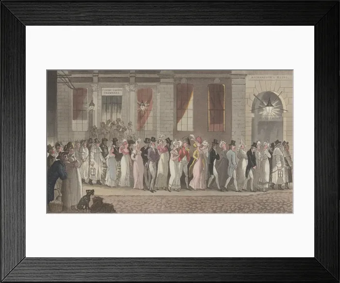 Framed Print : Quae Genus Committed, with a Riotous Dancing Party, to the Watch-House, from Framed Print : Quae Genus Committed, with a Riotous Dancing Party, to the Watch-House, from