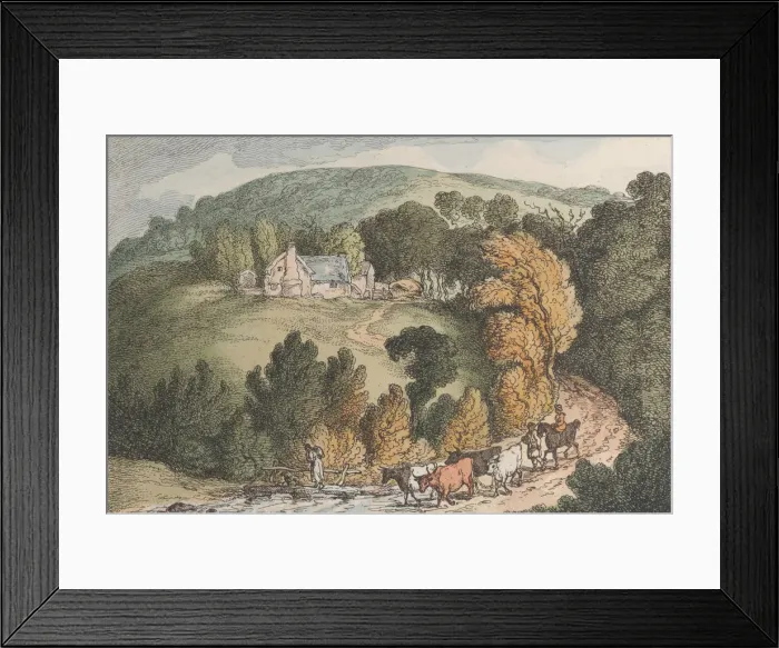 Framed Print : Cottage near the Devils Jump in the Dutchy of Cornwall, from Views in Cornwall