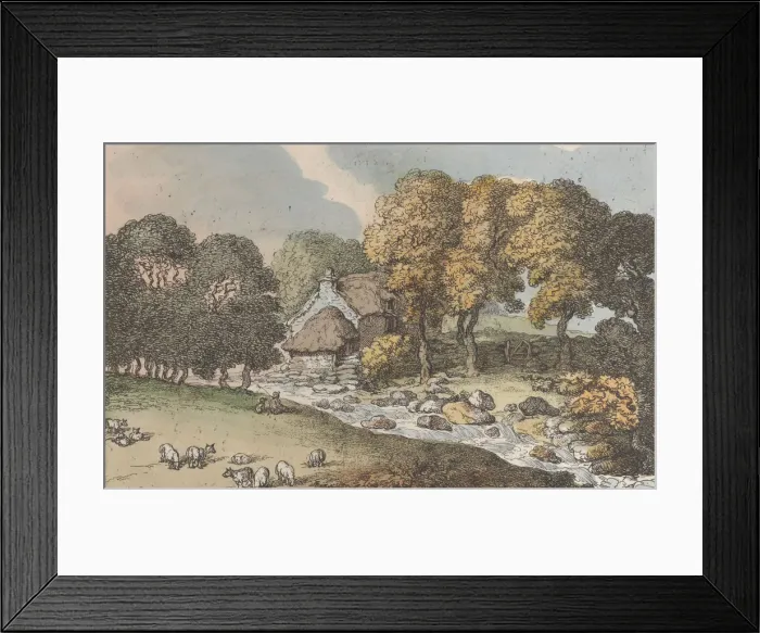 Framed Print : A Watercourse, from Views in Cornwall, 1812. 1812