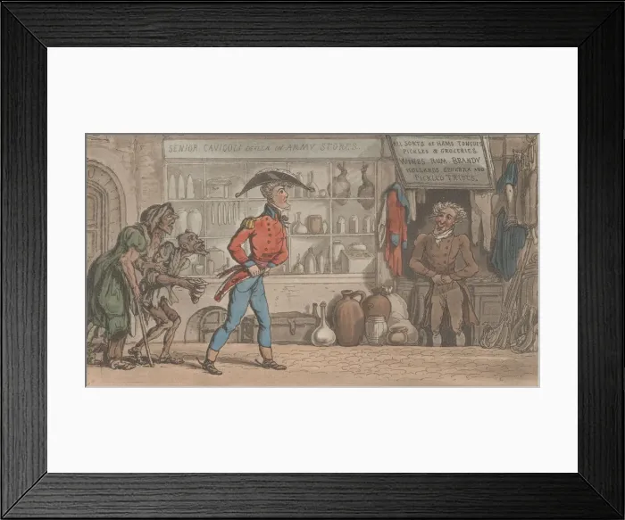 Framed Print : Johnny Newcome going to lay in Stock, from The Military Adventures of Johnny Framed Print : Johnny Newcome going to lay in Stock, from The Military Adventures of Johnny