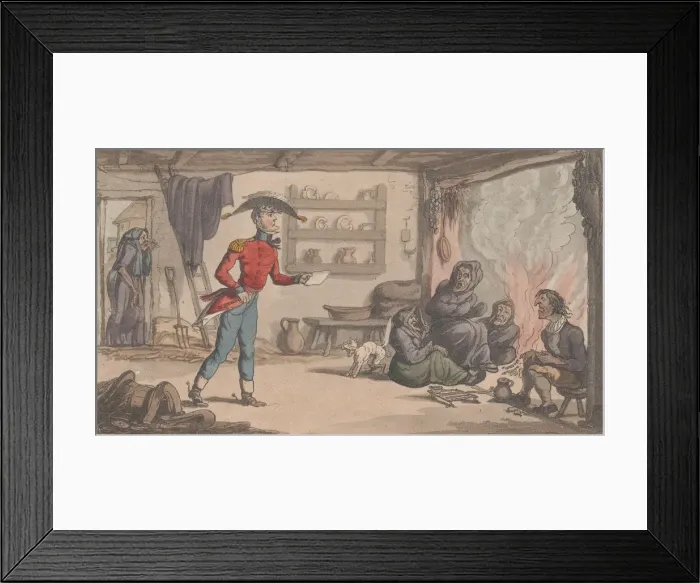 Framed Print : Getting into his Billet, from The Military Adventures of Johnny Newcome, 1815 Framed Print : Getting into his Billet, from The Military Adventures of Johnny Newcome, 1815