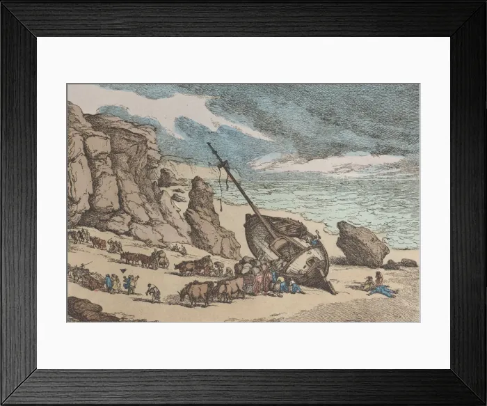 Framed Print : Clearing a Wreck on the North Coast of Cornwall, from Sketches from Nature Framed Print : Clearing a Wreck on the North Coast of Cornwall, from Sketches from Nature