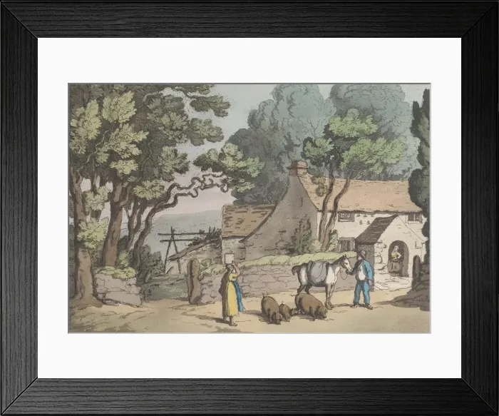 Framed Print : A Cottage in the Dutchy of Cornwall, from Sketches from Nature, 1822. 1822 Framed Print : A Cottage in the Dutchy of Cornwall, from Sketches from Nature, 1822. 1822