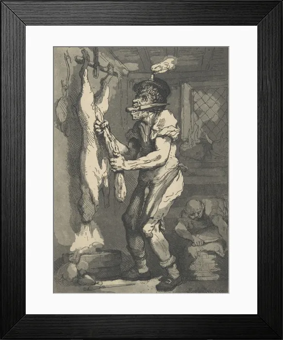 Framed Print : A Butcher, January 1, 1790. January 1, 1790. Creator: Thomas Rowlandson Framed Print : A Butcher, January 1, 1790. January 1, 1790. Creator: Thomas Rowlandson