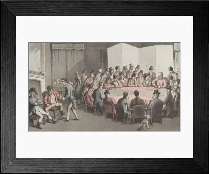 Framed Print : Quae Genus Officiating at a Gaming House, from The History of Johnny Quae Gen Framed Print : Quae Genus Officiating at a Gaming House, from The History of Johnny Quae Gen