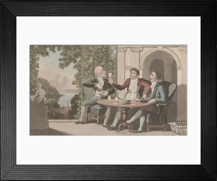 Framed Print : Quae Genus Engaged with Jovial Friends; Or-Who Sings Best?, from The History o Framed Print : Quae Genus Engaged with Jovial Friends; Or-Who Sings Best?, from The History o