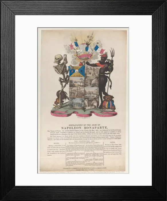 Framed Print : Explanation of the Arms of Napoleon Bonaparte, April 1814. April 1814 Framed Print : Explanation of the Arms of Napoleon Bonaparte, April 1814. April 1814