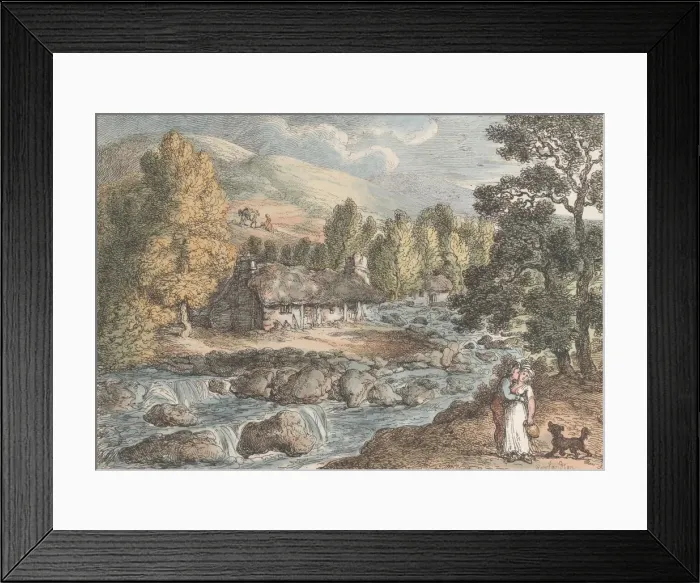Framed Print : A Cornish Waterfall, from Views in Cornwall, 1812. 1812 Framed Print : A Cornish Waterfall, from Views in Cornwall, 1812. 1812