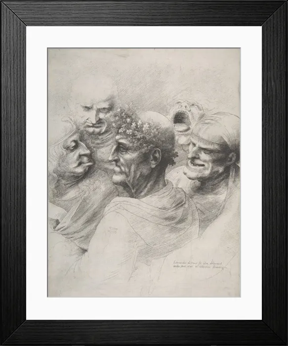 Framed Print : Five grotesque heads, including an elderly man with an oak leaf wreath, 1646. 1646 Framed Print : Five grotesque heads, including an elderly man with an oak leaf wreath, 1646. 1646