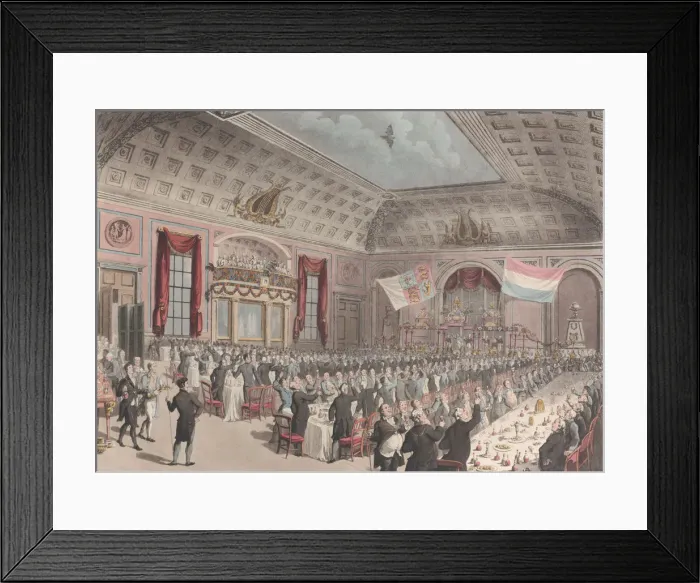 Framed Print : Dinner in Celebration of the Emancipation of Holland from France, City of London Tavern Framed Print : Dinner in Celebration of the Emancipation of Holland from France, City of London Tavern