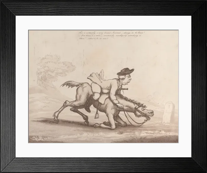 Framed Print : Horse Accomplishments, Sketch 4: A Devotee !!, August 1, 1799. August 1, 1799 Framed Print : Horse Accomplishments, Sketch 4: A Devotee !!, August 1, 1799. August 1, 1799
