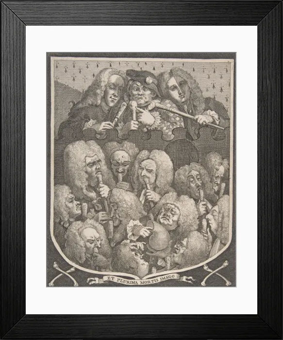 Framed Print : The Company of Undertakers, 1736. 1736. Creator: William Hogarth Framed Print : The Company of Undertakers, 1736. 1736. Creator: William Hogarth