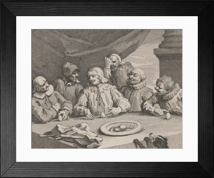 Framed Print : Columbus Breaking the Egg, 18th century. 18th century. Creator: William Hogarth Framed Print : Columbus Breaking the Egg, 18th century. 18th century. Creator: William Hogarth