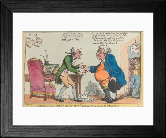 Framed Print : Advice to a Publican, or a Secret Worth Knowing, 1810. 1810. Creator: Thomas Rowlandson Framed Print : Advice to a Publican, or a Secret Worth Knowing, 1810. 1810. Creator: Thomas Rowlandson
