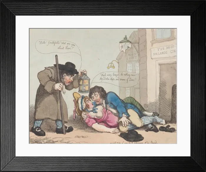 Framed Print : Love in the Gutter, July 8, 1800. July 8, 1800. Creator: Thomas Rowlandson Framed Print : Love in the Gutter, July 8, 1800. July 8, 1800. Creator: Thomas Rowlandson