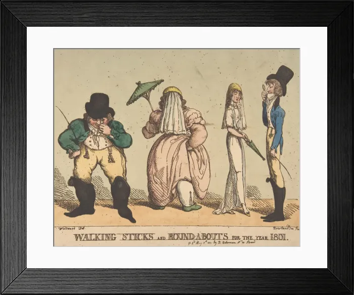 Framed Print : Walking Sticks and Round-A-Bouts for the Year 1801, May 8, 1801. May 8, 1801 Framed Print : Walking Sticks and Round-A-Bouts for the Year 1801, May 8, 1801. May 8, 1801