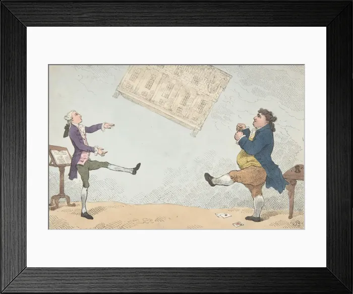 Framed Print : Billy Lackbeard and Charley Blackbeard playing at Football, February 7, 1784 Framed Print : Billy Lackbeard and Charley Blackbeard playing at Football, February 7, 1784
