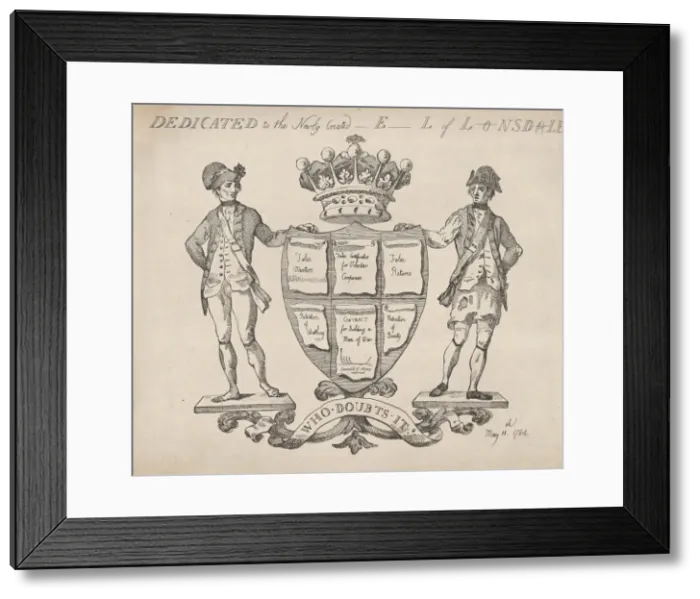 Framed Print : Dedicated to the Newly Created E-l of L-nsd-le, May 11, 1784. May 11, 1784 Framed Print : Dedicated to the Newly Created E-l of L-nsd-le, May 11, 1784. May 11, 1784