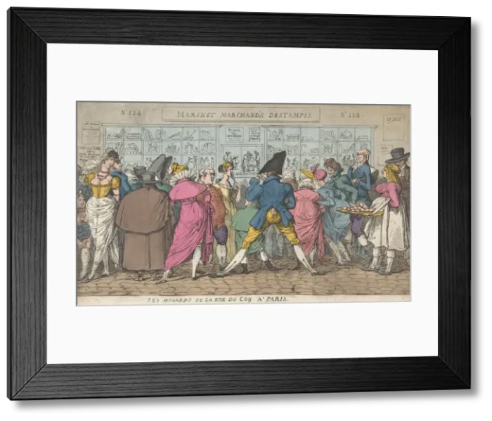 Framed Print : Les Musards de la Rue du Coq a Paris (Dawdlers of the Rue Coq, Paris), ca. 1810. ca Framed Print : Les Musards de la Rue du Coq a Paris (Dawdlers of the Rue Coq, Paris), ca. 1810. ca