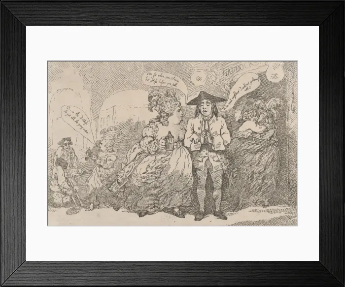Framed Print : Dark Lanthern Business, or, Mrs. Hob and Nob On a Night Canvass With a Bosom Fri Framed Print : Dark Lanthern Business, or, Mrs. Hob and Nob On a Night Canvass With a Bosom Fri